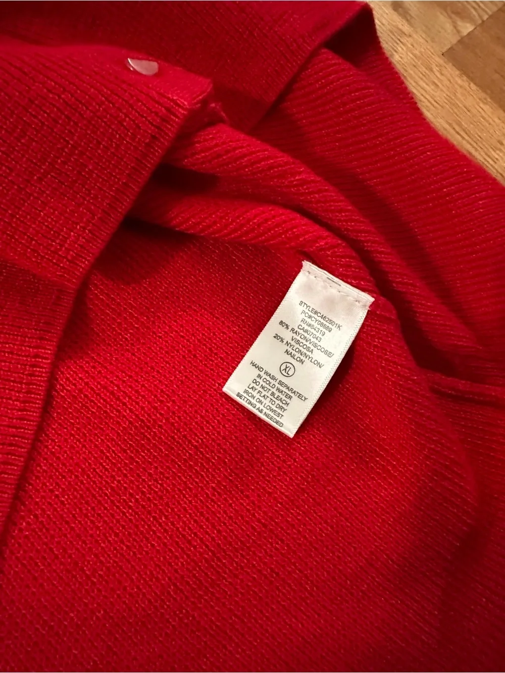 Cyrus Bright Red Button-Front Knit Cardigan